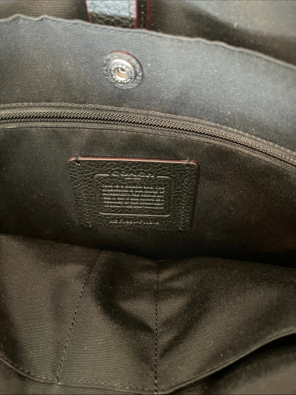 Coach Black Pebbled Leather Briefcase with Top Handles